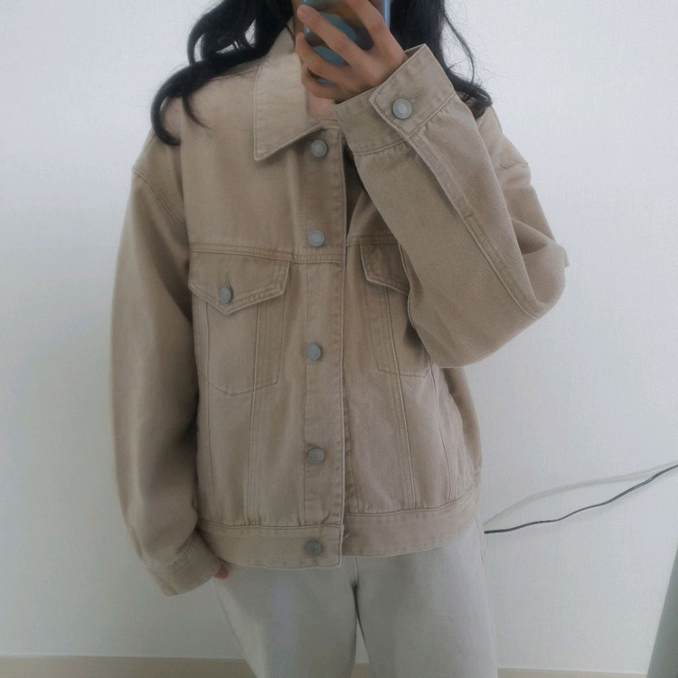 에잇세컨즈 베이지 코튼 면자켓 아메카지 데님자켓 트러커 / 매니크 블랙업 어텀 데일리쥬 베이델리 바온 커먼유니크 이미지
