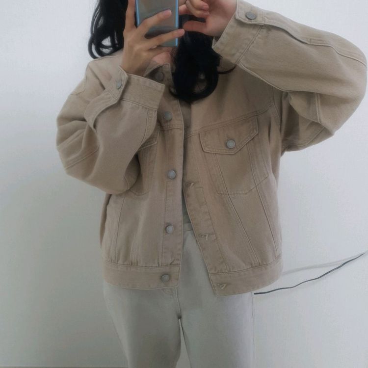 에잇세컨즈 베이지 코튼 면자켓 아메카지 데님자켓 트러커 / 매니크 블랙업 어텀 데일리쥬 베이델리 바온 커먼유니크 이미지