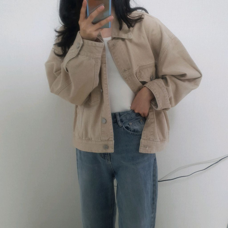 에잇세컨즈 베이지 코튼 면자켓 아메카지 데님자켓 트러커 / 매니크 블랙업 어텀 데일리쥬 베이델리 바온 커먼유니크 이미지