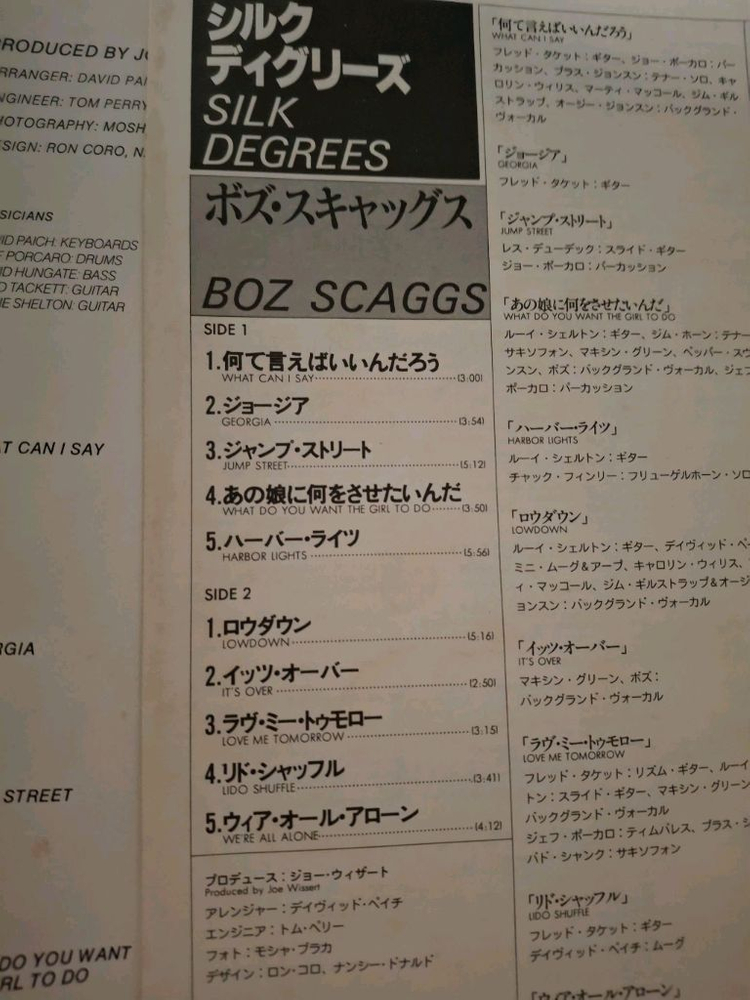 <수입 LP> 보즈 스캑스 Boz Scaggs 엘피--3
