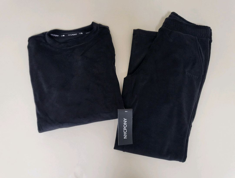 새제품 NYCPONY 핑크or블랙 벨로아 트레이닝복--2