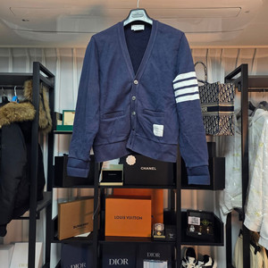 {클로젯}[2][오케이몰 정품]톰브라운 네이비 코튼 가디건