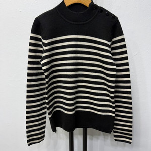 정품) 산드로 여성 블랙 화이트 스트라이프 니트 2