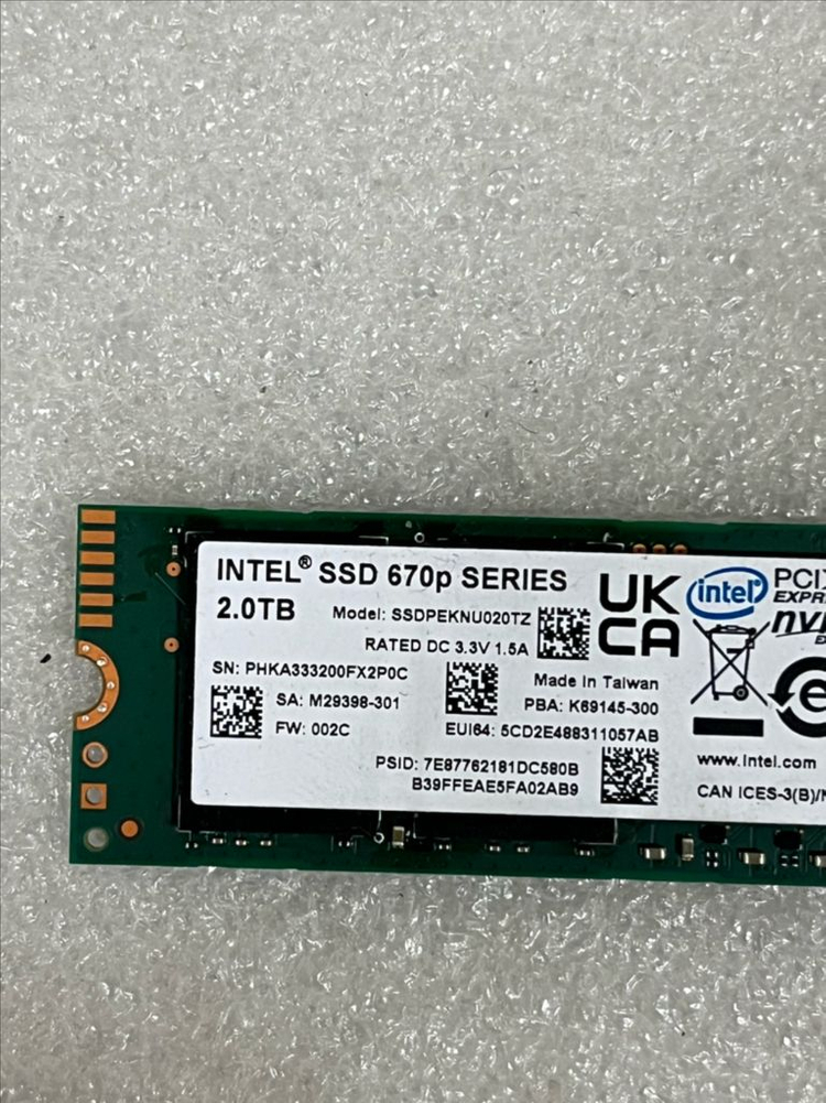 ssd m.2 intel 솔리다임 670p 2tb, 2테라 처분 (택포함)--1