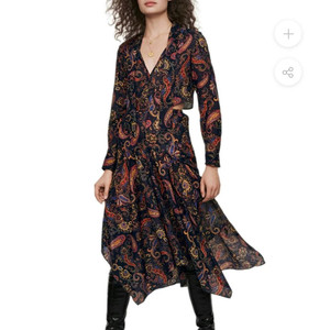 MAJE 마쥬 프린트 코튼 스카프 드레스 1