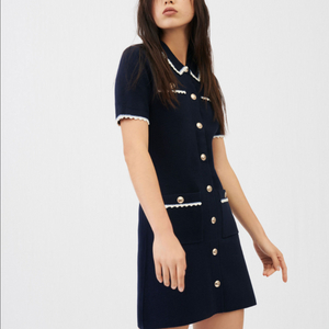 MAJE 마쥬 로리아노 스캘럽드 트림 원피스 36