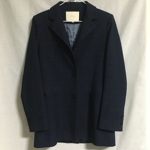 MAJE 마쥬 네이비 투버튼 체크 자켓 36