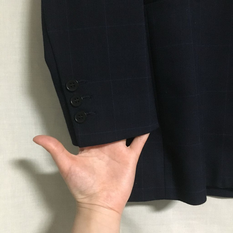 MAJE 마쥬 네이비 투버튼 체크 자켓 36--2