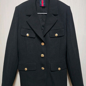 [새상품/최저가] 금장 버튼 포인트 고급 블랙 여성자켓 (핏 보장/사이즈 55)