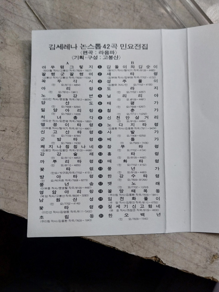 민트급 카세트 - 1981/2 김세레나 민요 2종 일괄--1