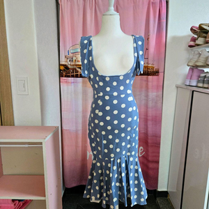 하이웨스트 도트 머메이드 원피스