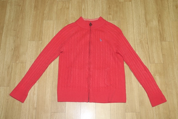 (55) 1443. 헤지스/코랄핑크 집업니트자켓--1