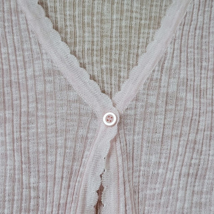 새상품) 프렌치오브 도브 린넨 크롭 골지 니트 가디건 살안타템 이미지