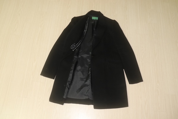 (55)A1509. 베네통/블랙 울코트--5
