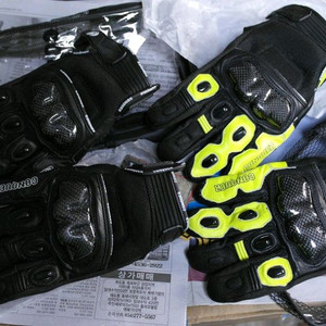 컨쿼 케블라 소가죽 숏장갑 -블랙 형광- 이미지