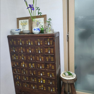 고가구 골동품 옛날 약장 이미지