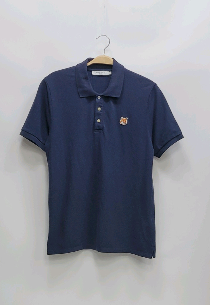메종키츠네 22SS 폭스 헤드 패치 클래식 폴로 티셔츠 / 남 100 네이비 이미지