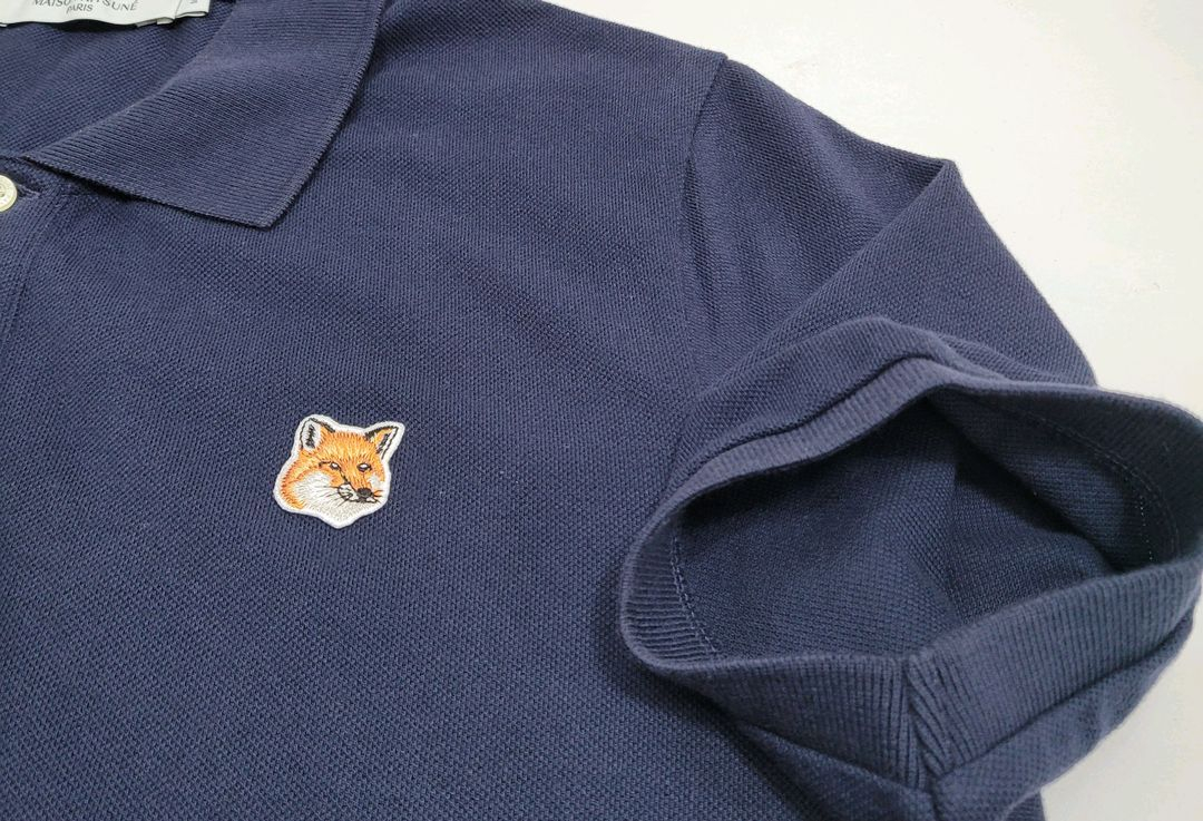 메종키츠네 22SS 폭스 헤드 패치 클래식 폴로 티셔츠 / 남 100 네이비 이미지