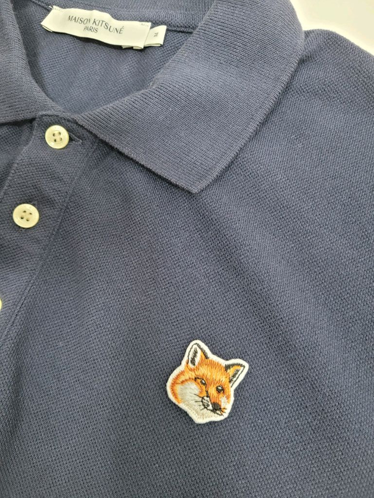 메종키츠네 22SS 폭스 헤드 패치 클래식 폴로 티셔츠 / 남 100 네이비 이미지