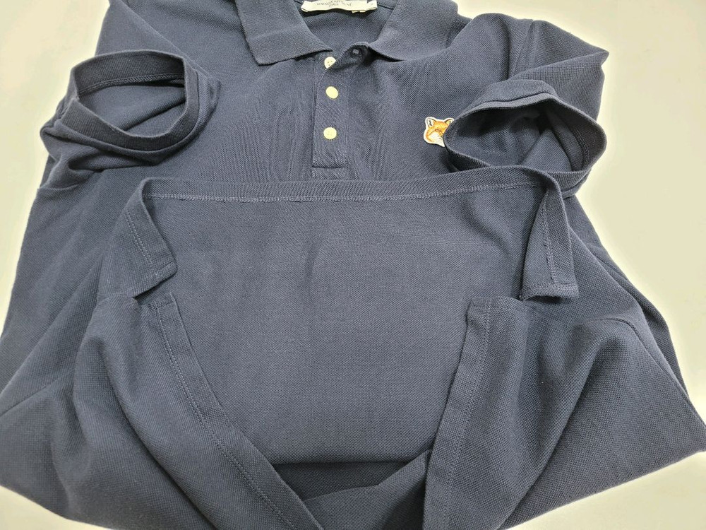 메종키츠네 22SS 폭스 헤드 패치 클래식 폴로 티셔츠 / 남 100 네이비 이미지