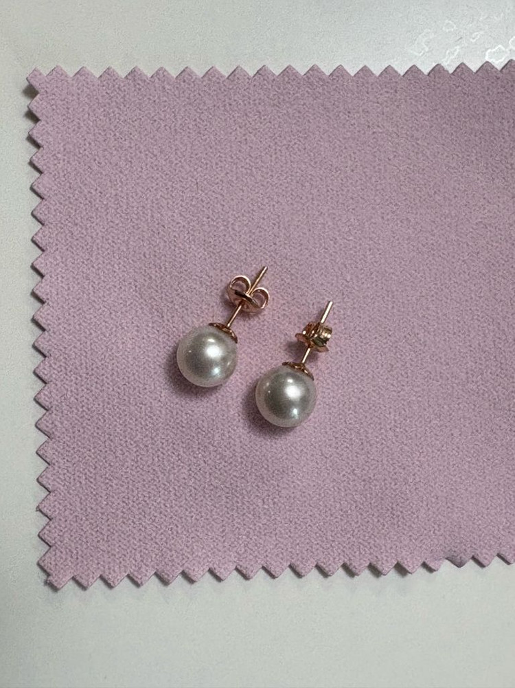 급처(가격고정)봉긋 러브비지 9mm 담수진주 귀걸이 핑크펄 18k 로즈골드 이미지