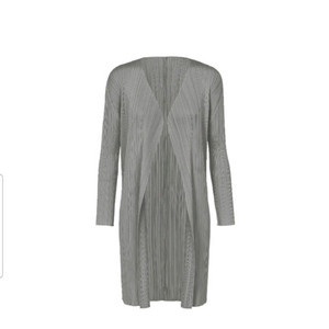 플리츠플리즈 베이직 미디가디건 그레이