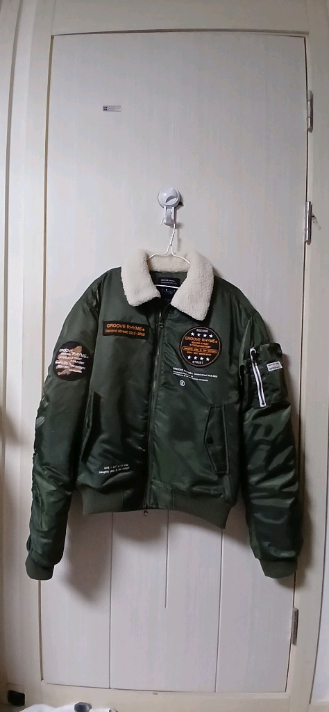 그루브라임 패치로고 이글 투웨이 항공점퍼(L사이즈)--0