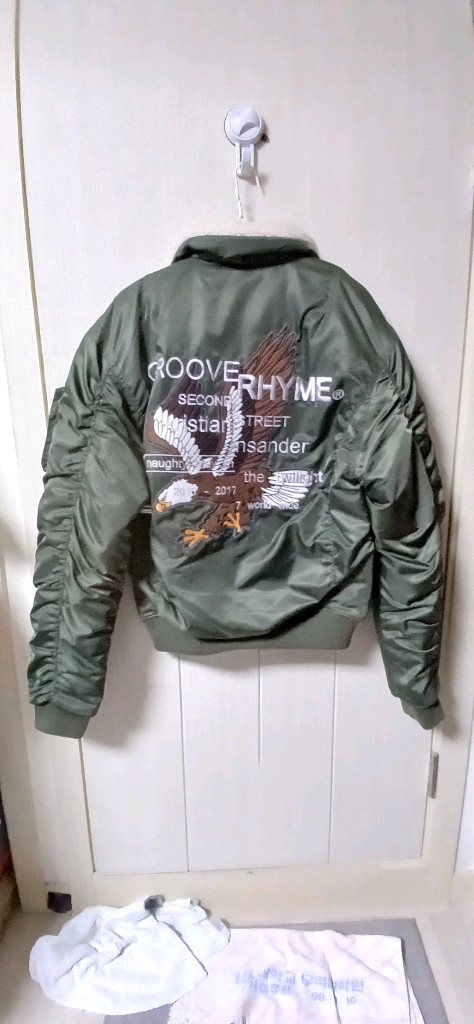그루브라임 패치로고 이글 투웨이 항공점퍼(L사이즈)--2