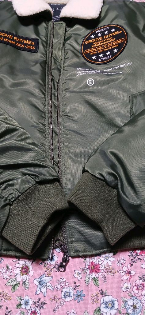 그루브라임 패치로고 이글 투웨이 항공점퍼(L사이즈)--3