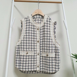 한섬 SJSJ 트위드 조끼자켓