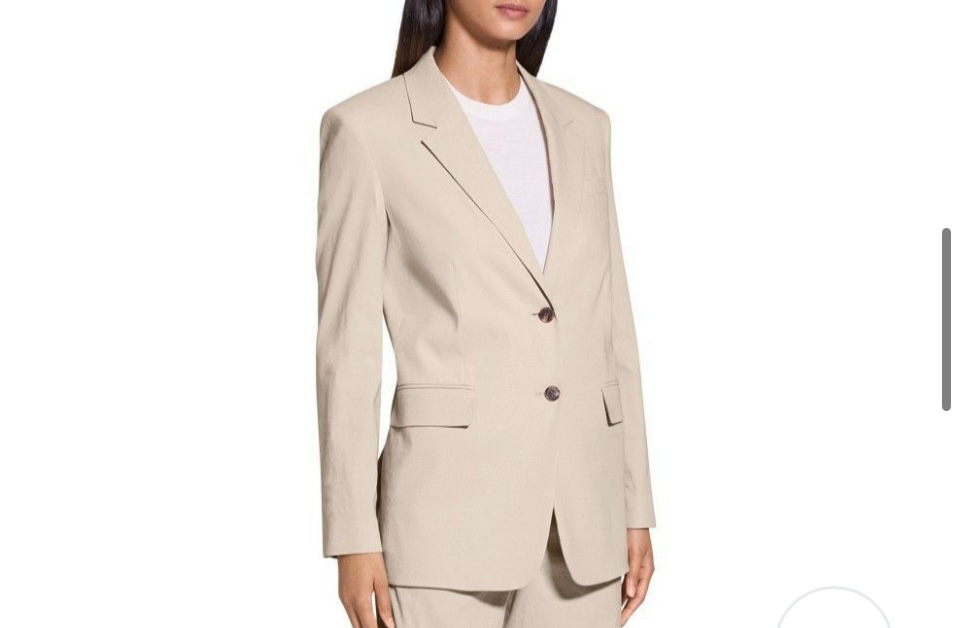 띠어리 베이지 린넨 자켓--2