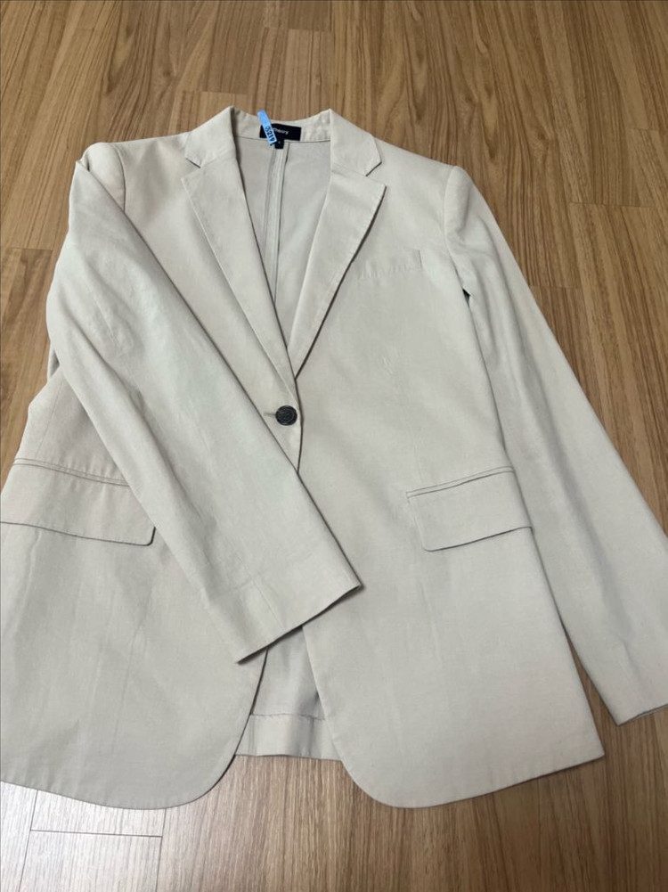 띠어리 베이지 린넨 자켓--6