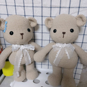 핸드메이드 뜨개질 곰인형 세트