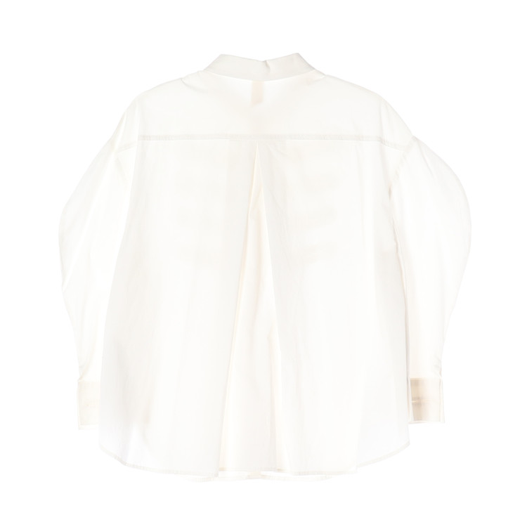 오즈세컨 화이트 벌룬 소매 커프스 코튼 셔츠 블라우스 M 이미지