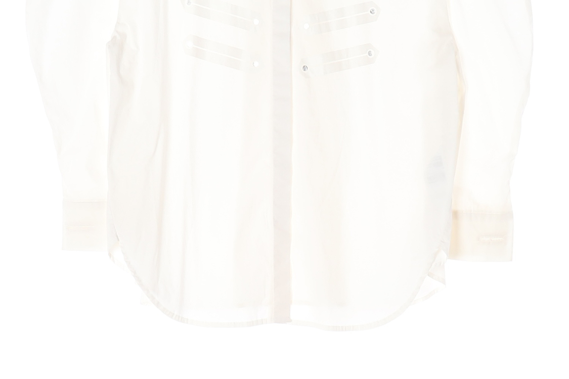 오즈세컨 화이트 벌룬 소매 커프스 코튼 셔츠 블라우스 M 이미지