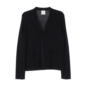 KUHO 구호 블랙 배색 레이어드 버튼 울 니트 가디건 S 이미지