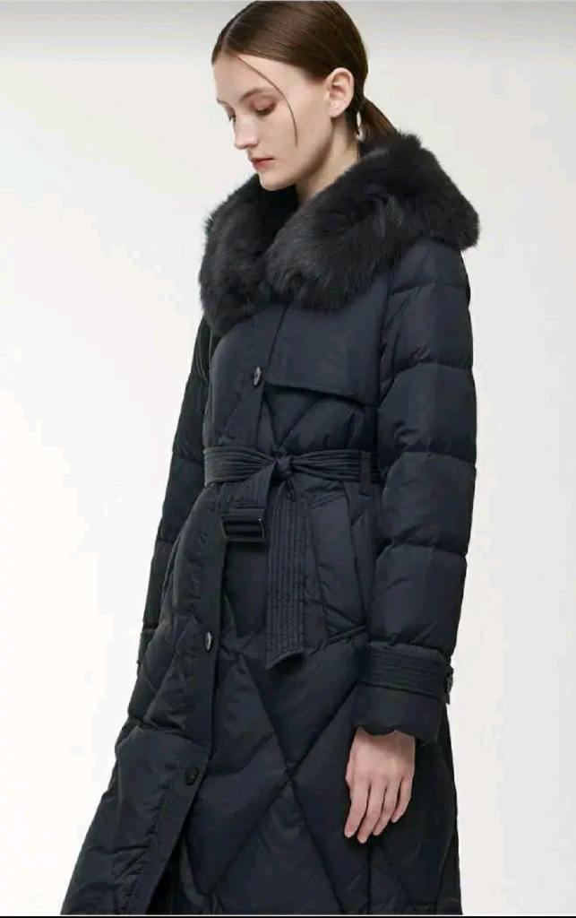 [새상품]보브(VOV) 구스다운 폭스퍼 트렌치 패딩코트 이미지