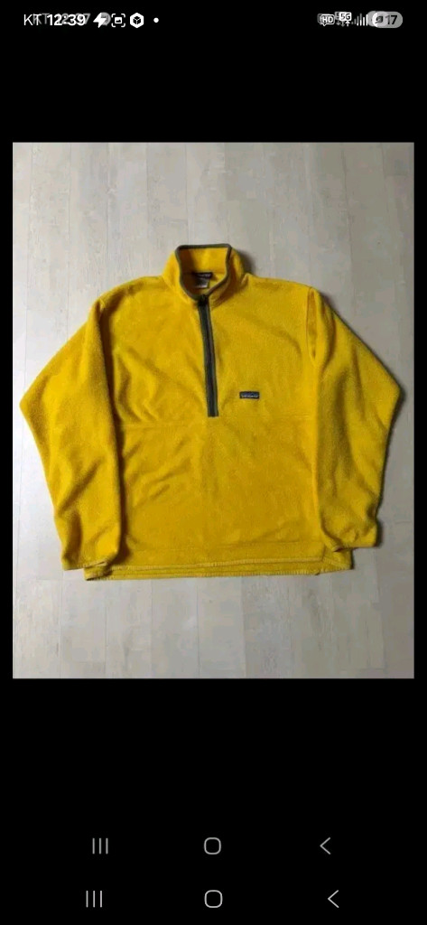 파타고니아 신칠라 옐로우 플리스 반집업--1