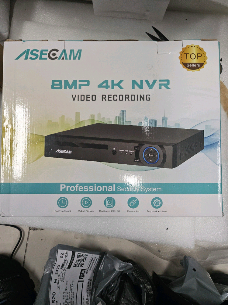ASECAM 4채널 4K NVR CCTV 카메라 세트--1