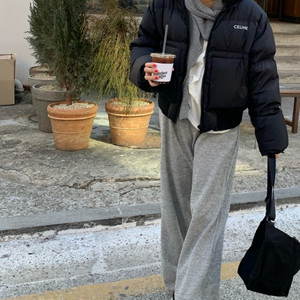 에크리스 ecris 송니트지밴드팬츠 멜란지그레이