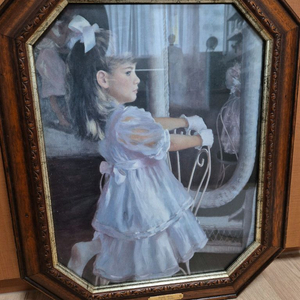 빈티지 앤틱) 화이트 원피스 소녀액자