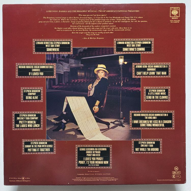(영국/LP) 바브라 스트라이샌드 Barbra Streisand - The Broadway Album--1