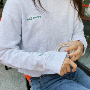 미니모어) 제작 맨투맨 (화이트/새상품)