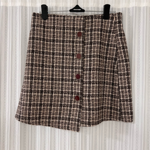 브라운체크치마