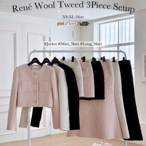새상품 메이윤 르네 울 트위드 자켓 스커트 투피스 셋업