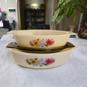 ((일괄가격))노랑 밀크글라스 캐서롤세트~* 이미지