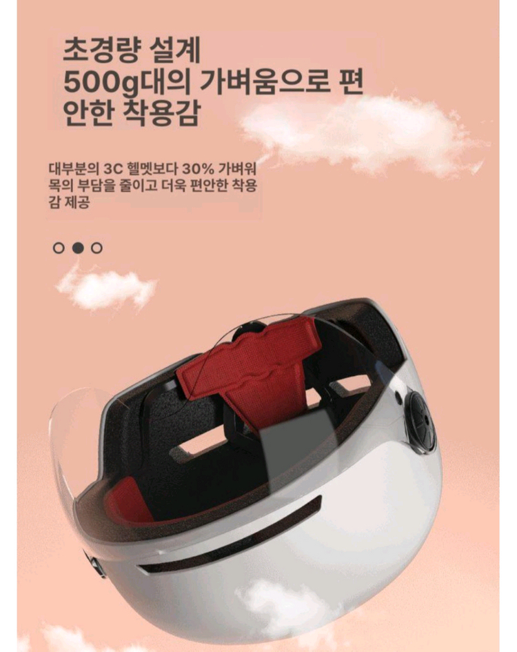 스쿠터 자전거 헬멧 화이트 하이바 바이크 오픈페이스 이미지