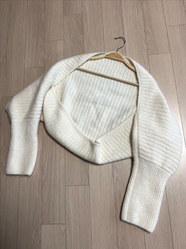 22년 한섬 시스템 SYSTEM 울 알파카 모헤어 니트 볼레로 가디건 이미지