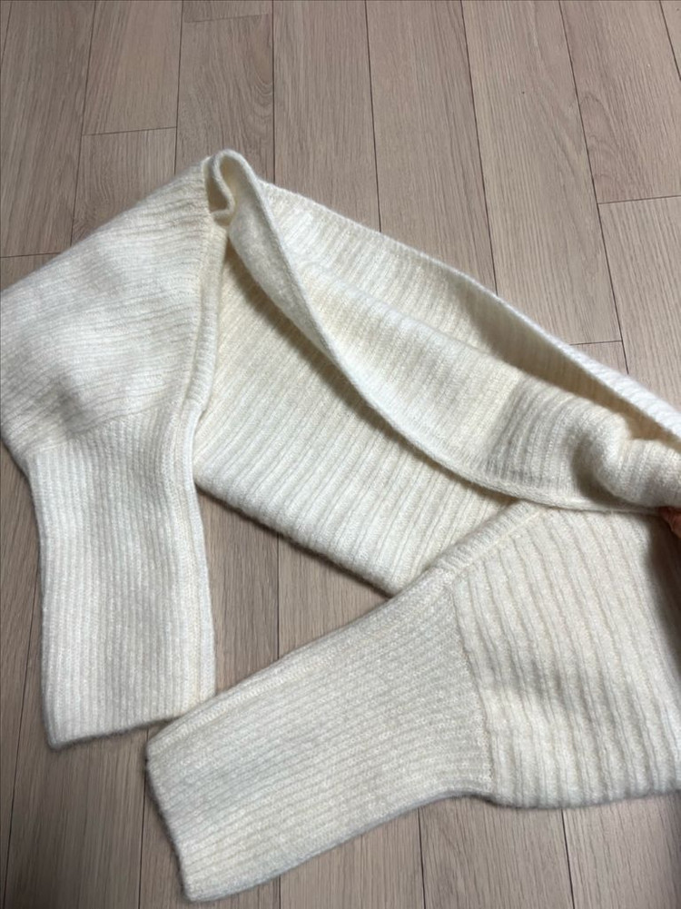 22년 한섬 시스템 SYSTEM 울 알파카 모헤어 니트 볼레로 가디건 이미지