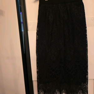 블랙 레이스 스커트 55